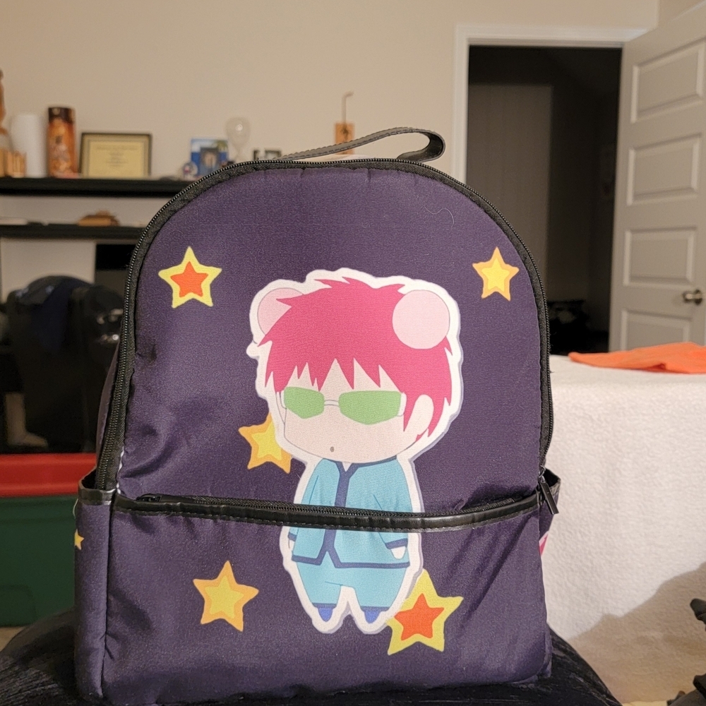 Kids Cartoon Character Backpack - Black and Blue